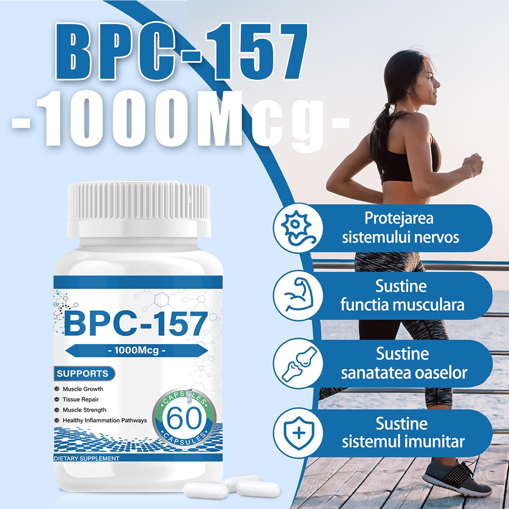 bpc 157 beneficii BPC 157 Peptide Capsule, Sustine Sanatatea Articulatiilor, Pentru  Recuperare Musculara si Antrenament, Accelereaza Recuperarea si Vindecarea  Intestinala, Noul Compus Protector de Reinnoire, Supliment Fara Gluten,  1000 mcg-60 Capsule