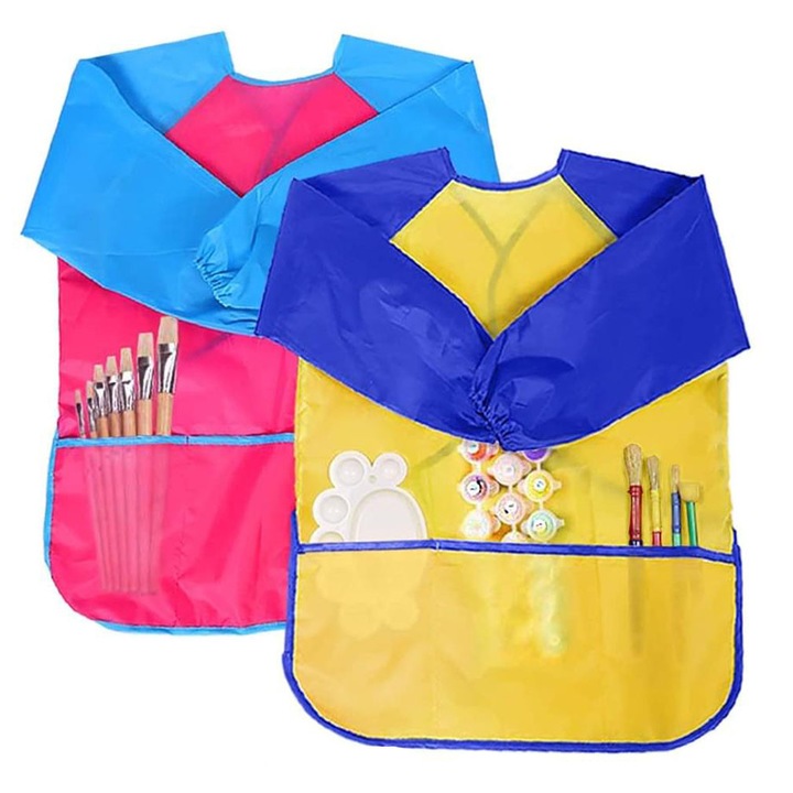 Комплект детски лигавници Enforose, водоустойчиви, жълти и розови, със защита на самоличността, 2 броя