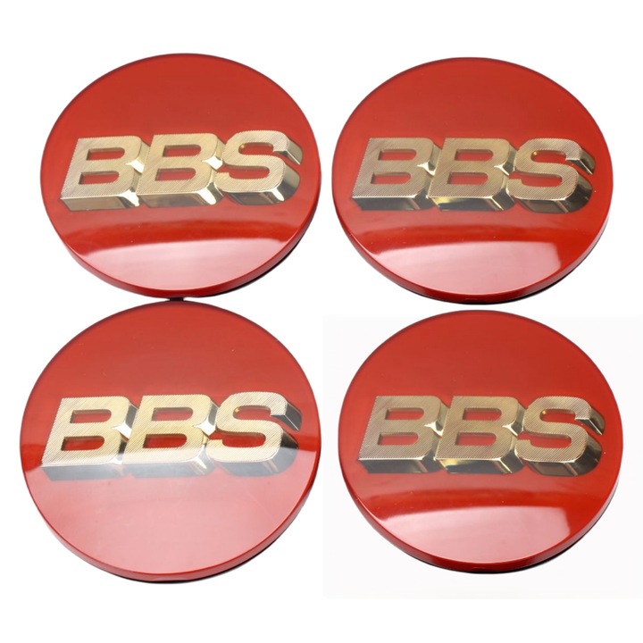 ARRRD® Комплект от 4 капачки за джанти BBS 70 мм с 3D релефно лого - Универсални за различни автомобили, съвместими с Audi, BMW, Mercedes, VW, червено-златни