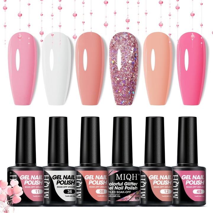 Kit Gel Unghii, 6 Culori, set nr. 4