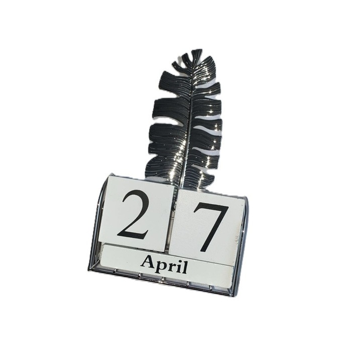 Calendar perpetuu din lemn si suport de INOX