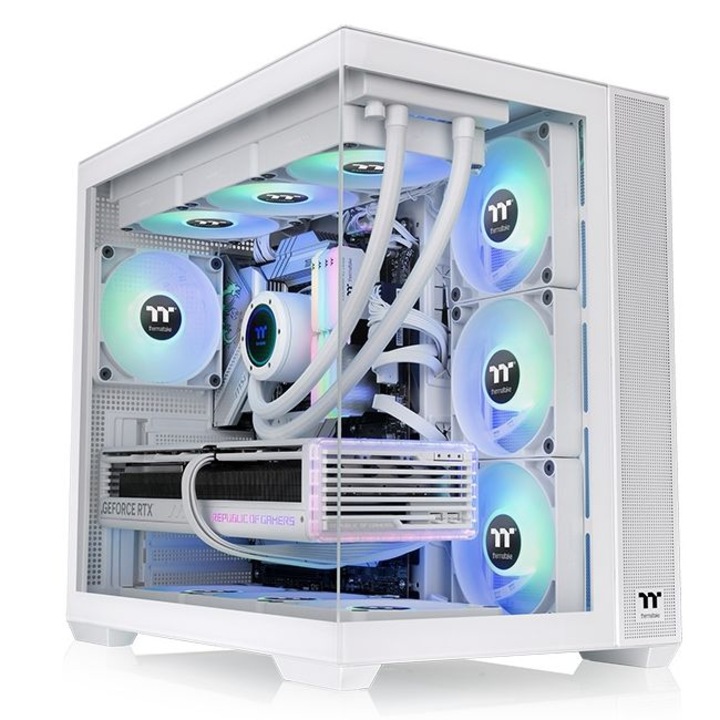 Thermaltake View 380 TG ARGB számítógépház, fehér, Middle torony