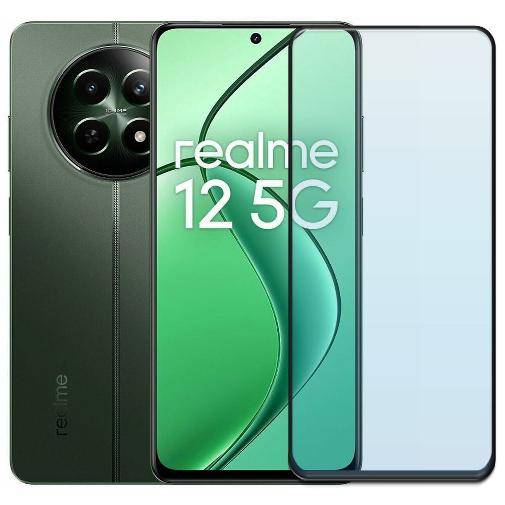 Folie din sticla securizata pentru Realme 12 5G, HAMSTERBOX Glass Shield, Protectie completa ecran, Full face, Aplicare rapida, Case Friendly, Transparenta