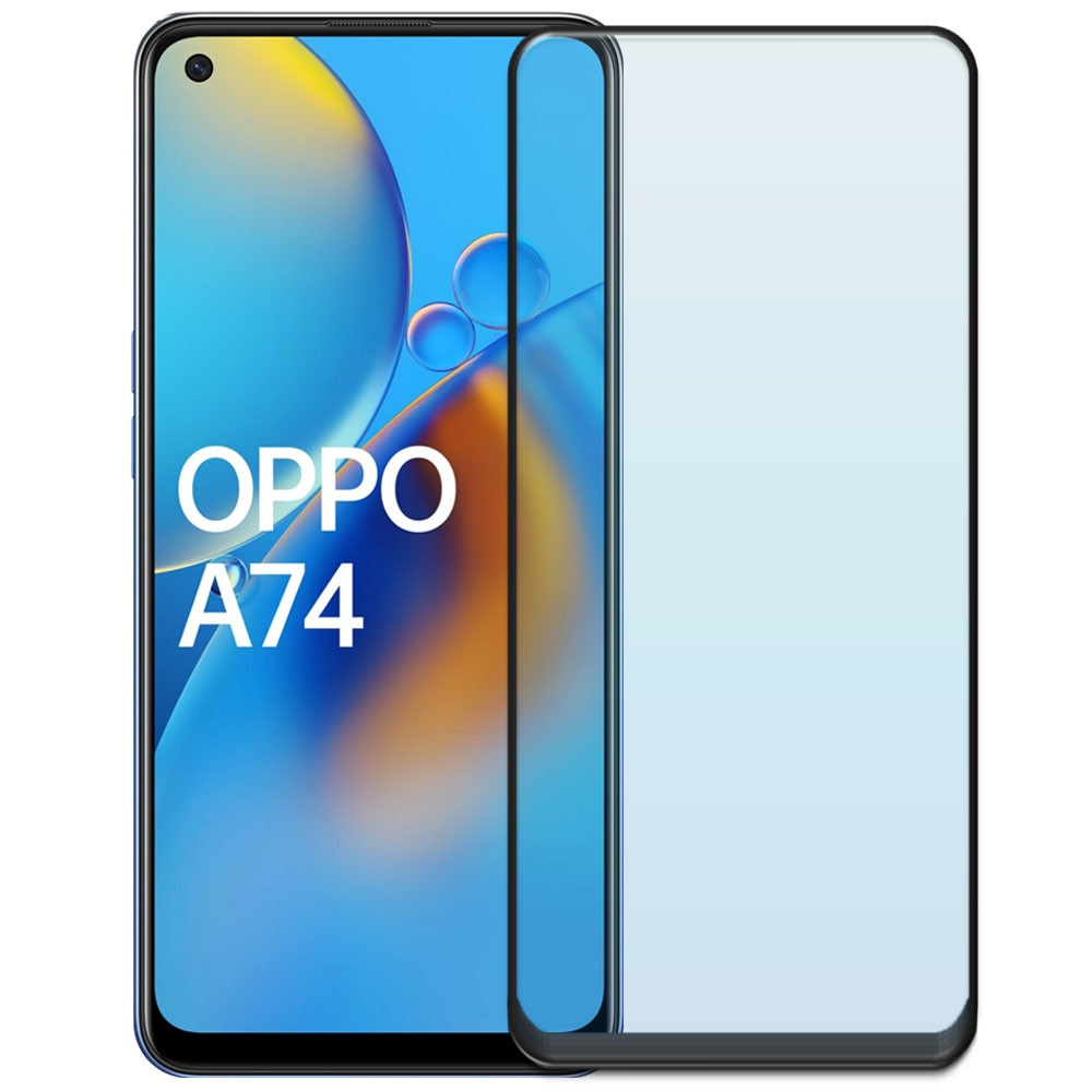 Folie din sticla securizata pentru Oppo A74 (4G), HAMSTERBOX Glass Shield, Protectie completa ecran, Full face, Aplicare rapida, Case Friendly, Transparenta