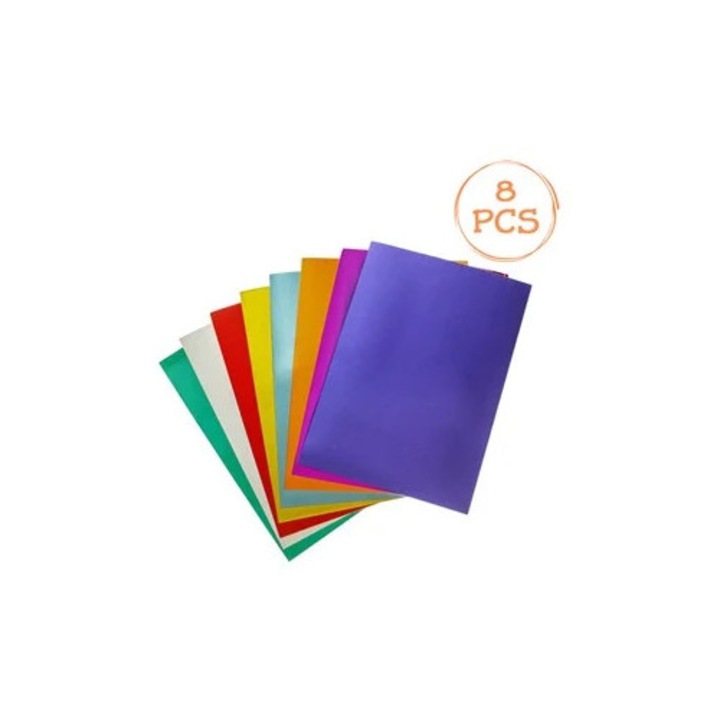Металически цветни дунапренени листове А4 - 8 бр.