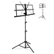 Összecsukható kottatartó állvány, állítható magasságú, fekete
