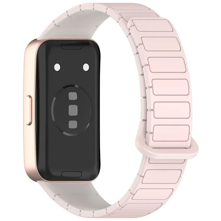 Curea de silicon magnetic pentru ceas Huawei Band 8 / 9 / 10, roz