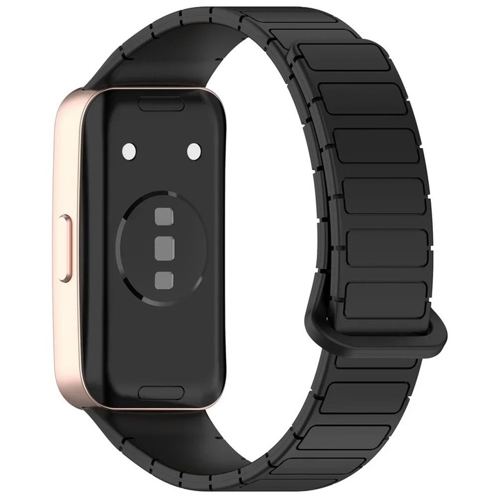 Curea de silicon magnetic pentru ceas Huawei Band 8 / 9 / 10, negru