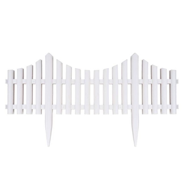 Бяла пластмасова ограда с шарка 60.5x32.5 см, комплект 4 броя ANTBRO® – Елегантна декоративна ограда за градина и тераса