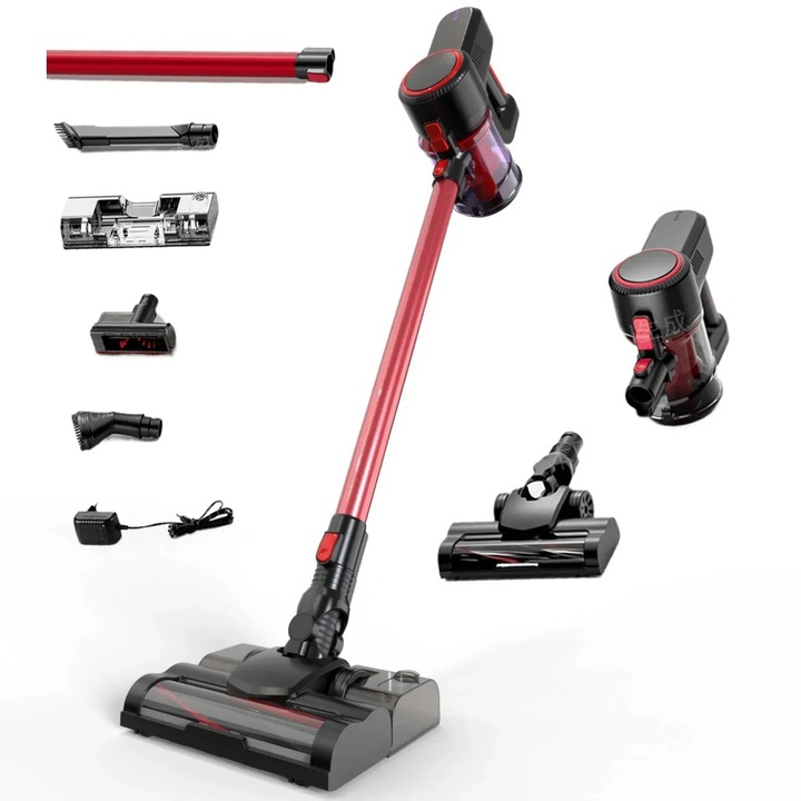 Akkus porszívó, teljesítmény 120 W, szívóerő 15 kPa, üzemidő 60 perc, fekete