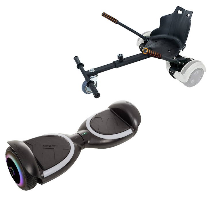 Elektromos Hoverboard Standard GoKart Szett, 6.5 col, Jetson Prism Black Plus, és Fekete Hoverkart, Smart Balance