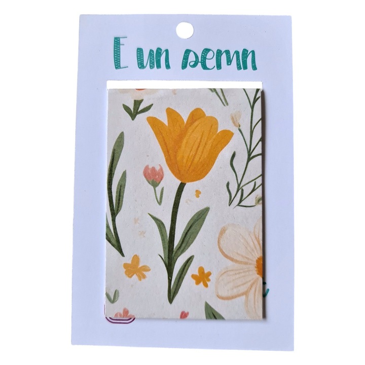 Kézzel készített mágneses könyvjelző, virágminta, vadvirág
