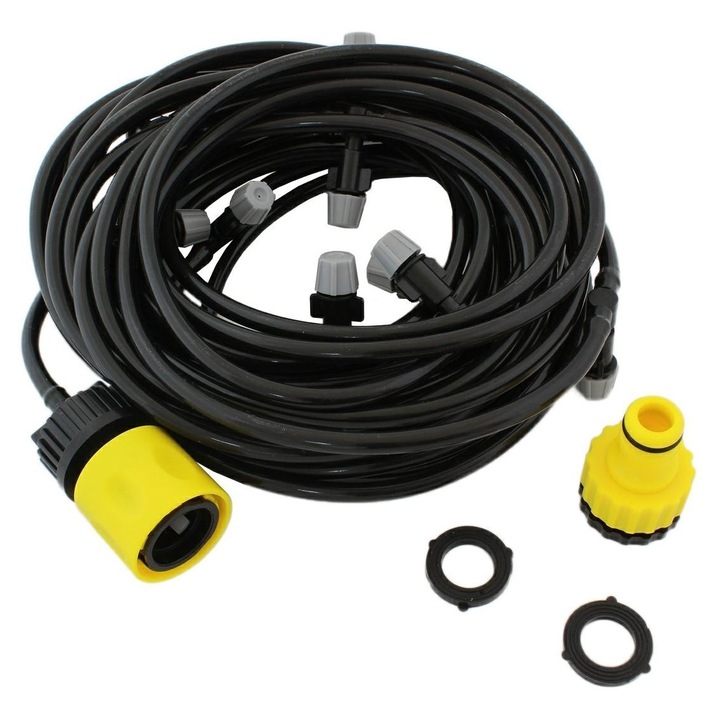 Set cortina de vapori pentru racorire terasa cu 11 aspersoare, model XXL, lungime 10m