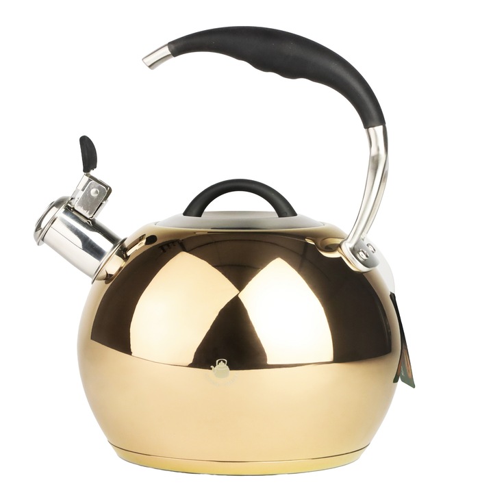 Ceainic inox aurie 3L cu finisaj PVD – elegant, rezistent, compatibil cu toate tipurile de plite