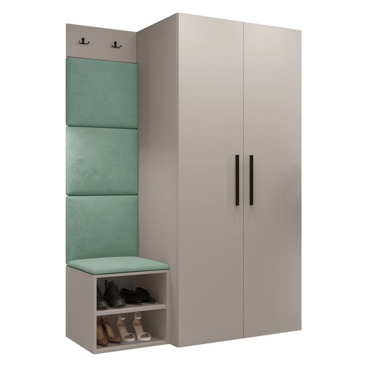 Mobilier pentru hol Hekurt IV, MIRJAN 24, casmir + menta verde