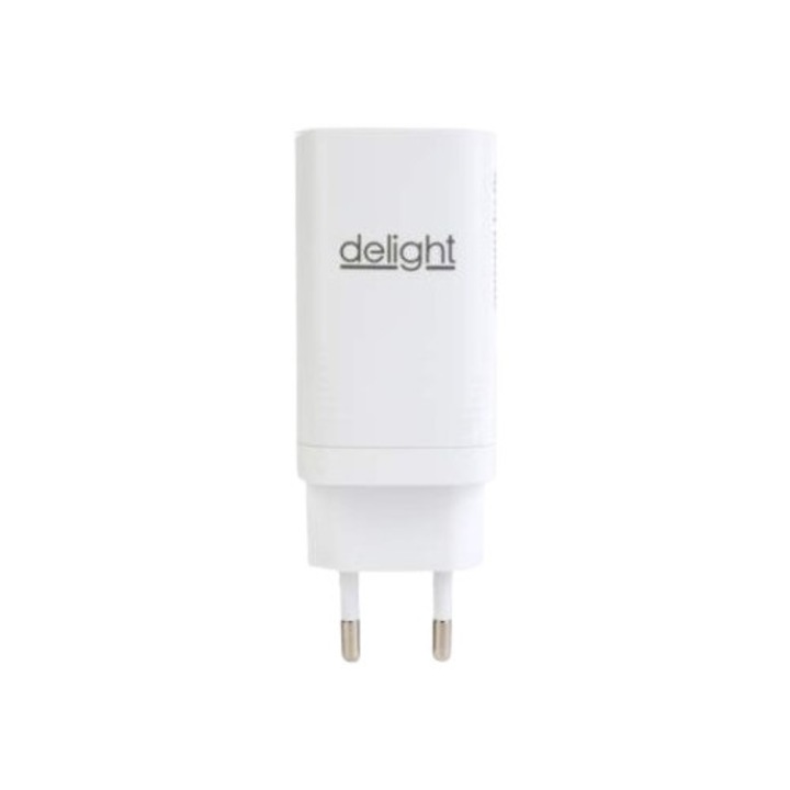 Telefon / laptop USB + USB Type-C PD45W gyors töltő - Fehér