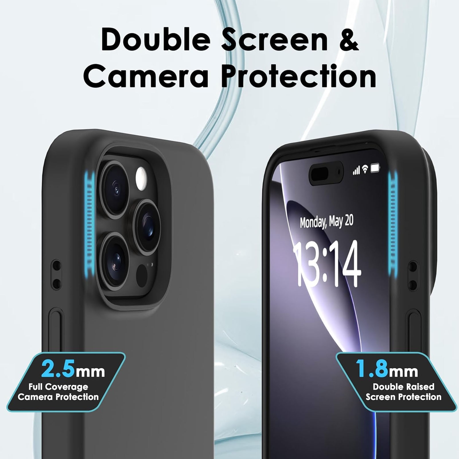 Husa pentru Apple iPhone 16 Pro, ZGGZERG, Liquid Silicone, Ultra Slim, Incarcare Wireless, Protectie Camera, Microfibra in Interior, Anti-Soc, Anti-Zgarieturi, Anti-Alunecare, 2*10*29.5cm, Negru