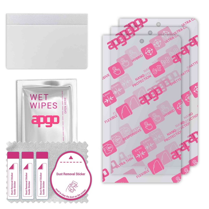 3x apgo Ultra-Clear Hybrid sticla protectoare compatibila cu Google Pixel Fold, sticla nano flexibila, inlocuire excelenta pentru sticla temperata, rezistenta la zgarieturi