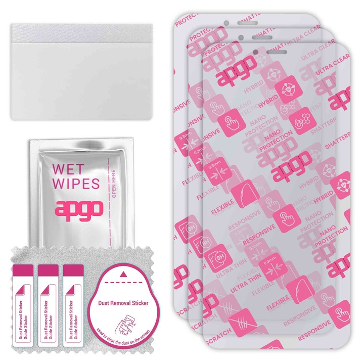 3x apgo Ultra-Clear Hybrid sticla protectoare compatibila cu Nokia C3 TA-1258, sticla nano flexibila, inlocuire excelenta pentru sticla temperata, rezistenta la zgarieturi