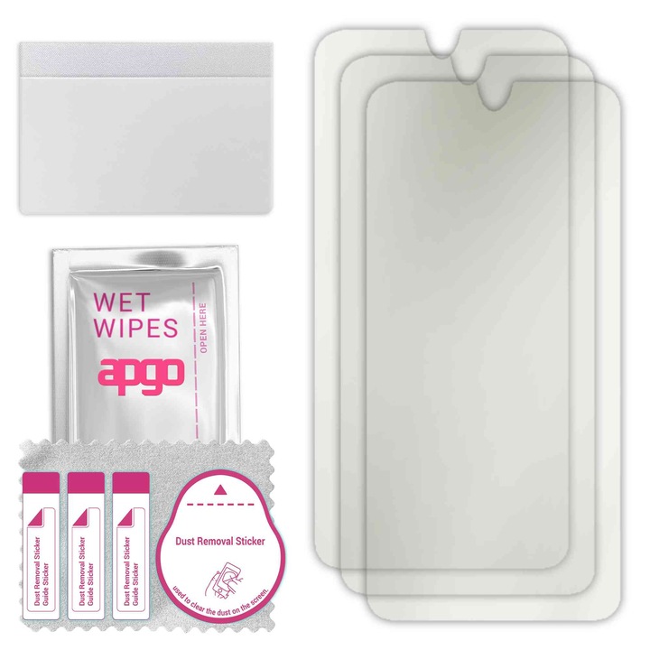 3x МАТОВ apgo протектор за екран за Motorola Moto G7 Plus - самозалепващ се, цял дисплей, хидрогел, защита от надраскване, пълно лепене, 5D