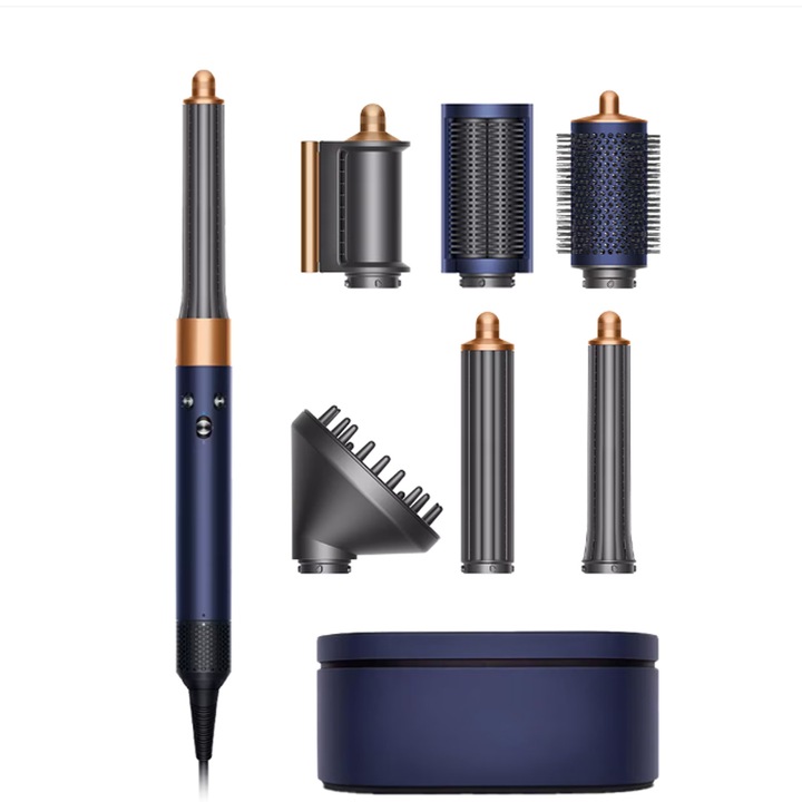 Bara de par multifunctionala, Dyson HS05, design ergonomic, reglabil in trei niveluri, culoare aur albastru ﻿
