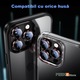 Peekit за iPhone 15 Pro Max / 15 Pro – Протектор за обектив на камера [Дизайн 2025], Военно закалено стъкло + метална рамка, Удароустойчив, Пълно покритие, Идеален за пътуване / ежедневна употреба, Червен