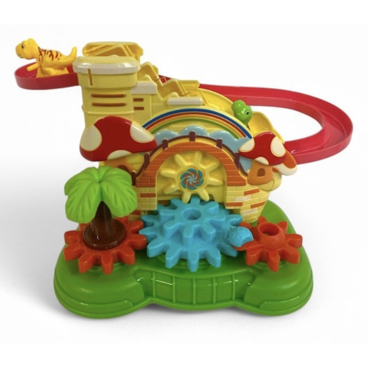 Interaktív dinoszaurusz készlet – Dinoszaurusz park készlet, interaktív csúszda, 3+ éves gyermekeknek