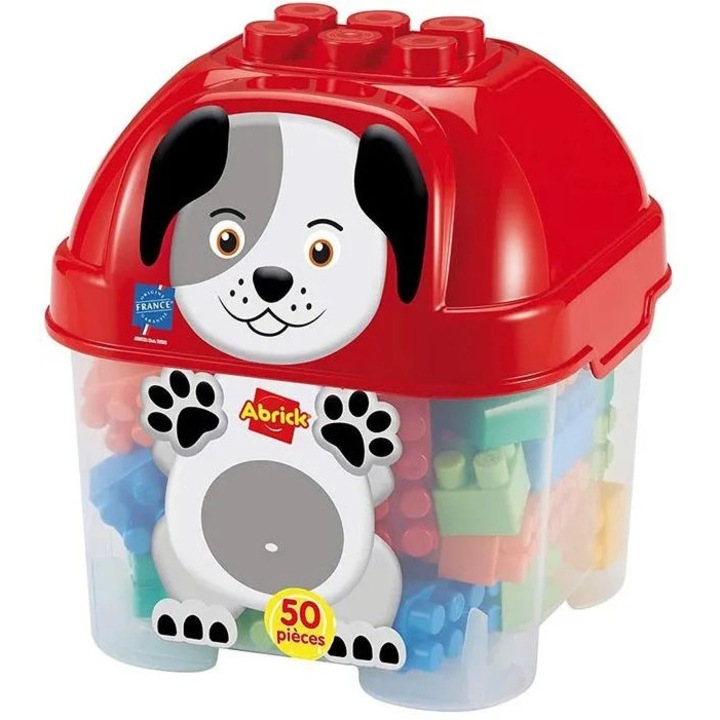 Ecoiffier Abrick kiskutya építőkészlet, 50 darabos, többszínű