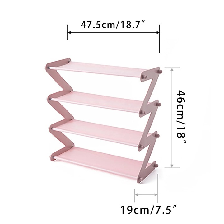 Cipőtartó állvány 4 szintes YANYXR rozsdamentes acél 47.5x19cm helytakarékos