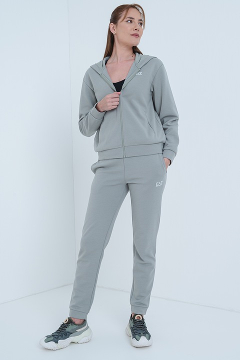 EA7, Спортен екип с качулка и цип, Бледозелен