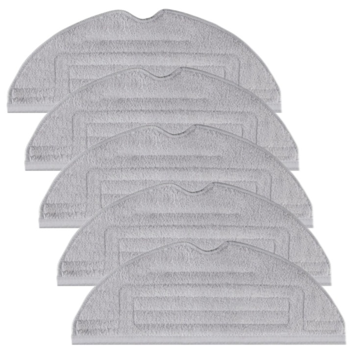 Set de 5 carpe de mop pentru Roborock S7 Maxv / S8 / S8+ / S8 Pro Ultra, microfibra, lavabile si reutilizabile, Accesoriu Roborock Robot mop