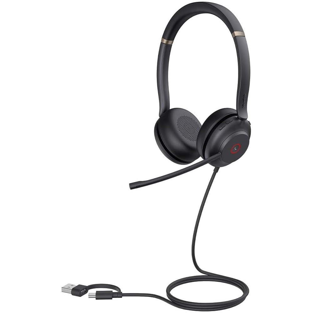 Casti PC Yealink UH37, conectivitate USB-C/A, microfon dual, noise cancellation, drivere 35mm, certificare Microsoft Teams