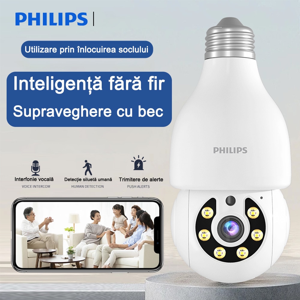 Camera de supraveghere, camera de supraveghere tip bulb 2MP, WIFI