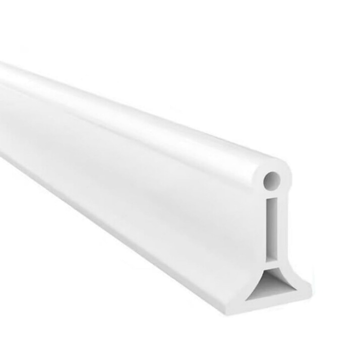 Праг за душ, Самозалепващ, Дължина 250 × 3 × 4 см, гъвкав, за баня или кухня, устойчив на мухъл, Vanaxalife®, Бял