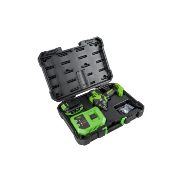 BRUSHLESS 1/2" 1000NM elektromos ütvecsavarozó készlet, 60051C
