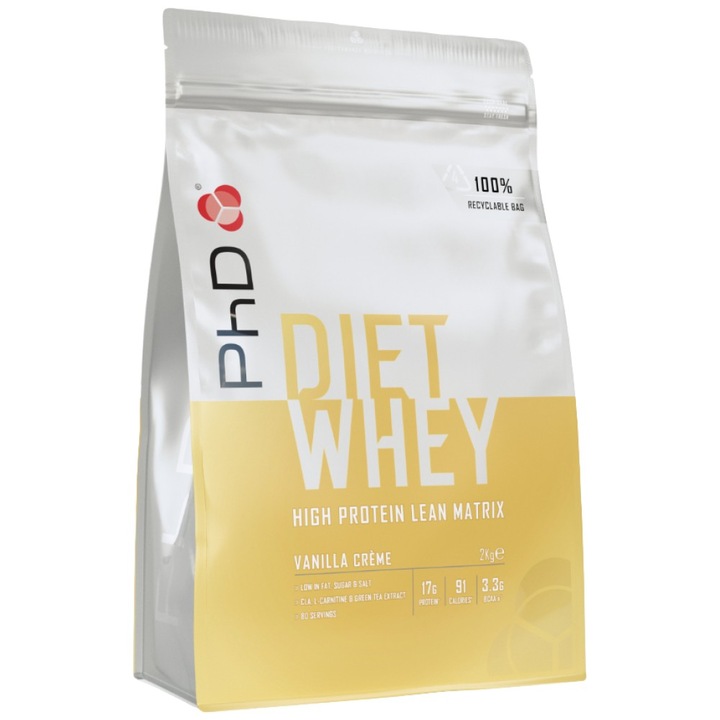 Хранителна добавка PhD Nutrition Diet Whey Protein, Ванилия, 2000 грама