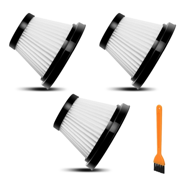 Комплект от 3 филтъра за прахосмукачка Deerma, с почистваща четка, съвместими с Deerma DX115c, DX115s, Пасват перфектно, лесен монтаж