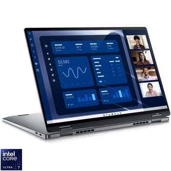 Laptop Dell Latitude 9450 cu procesor Intel Core Ultra 7 165U pana la 4.9GHz, 14", QHD+, IPS, Touch, 32GB LPDDR5x, 1TB SSD, Intel Graphics, Grey, Windows 11 Pro, 3y ProSupport