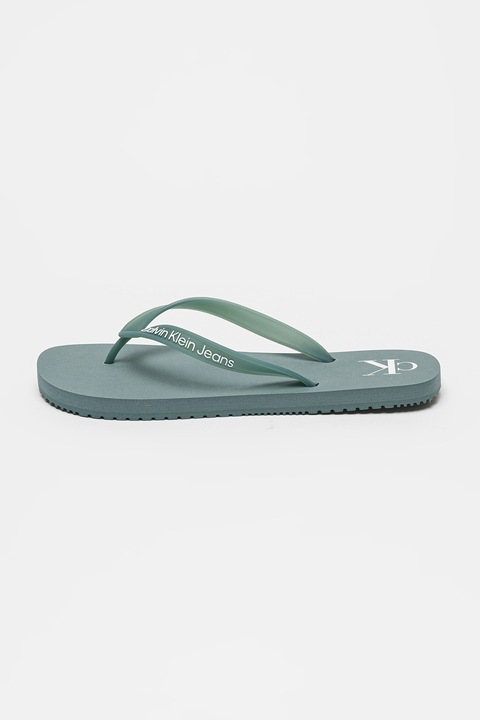 CALVIN KLEIN JEANS, Logós flip-flop papucs, Olajkék