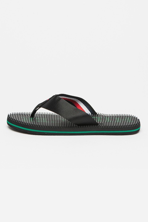 Tommy Hilfiger, Flip-flop papucs logóval, Fekete