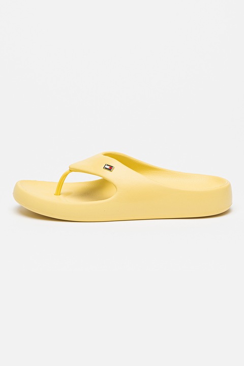 Tommy Hilfiger, Papuci flip-flop cu detaliu logo, Galben, 37-38
