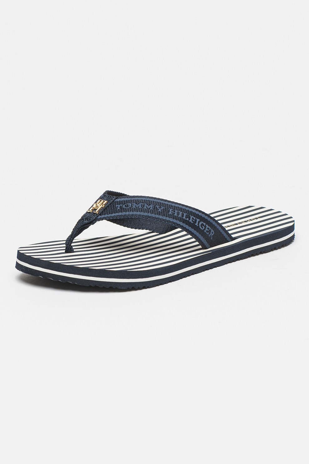 Tommy Hilfiger, Papuci flip-flop cu talpa cu model in dungi