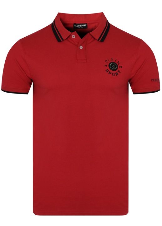 Ferfi Polo, Plein Sport, PS25MPL02/13 PIROS, Modern Logos Dizajn, Kenyelem es Minoseg, Rugalmas Pamut, Piros, Piros