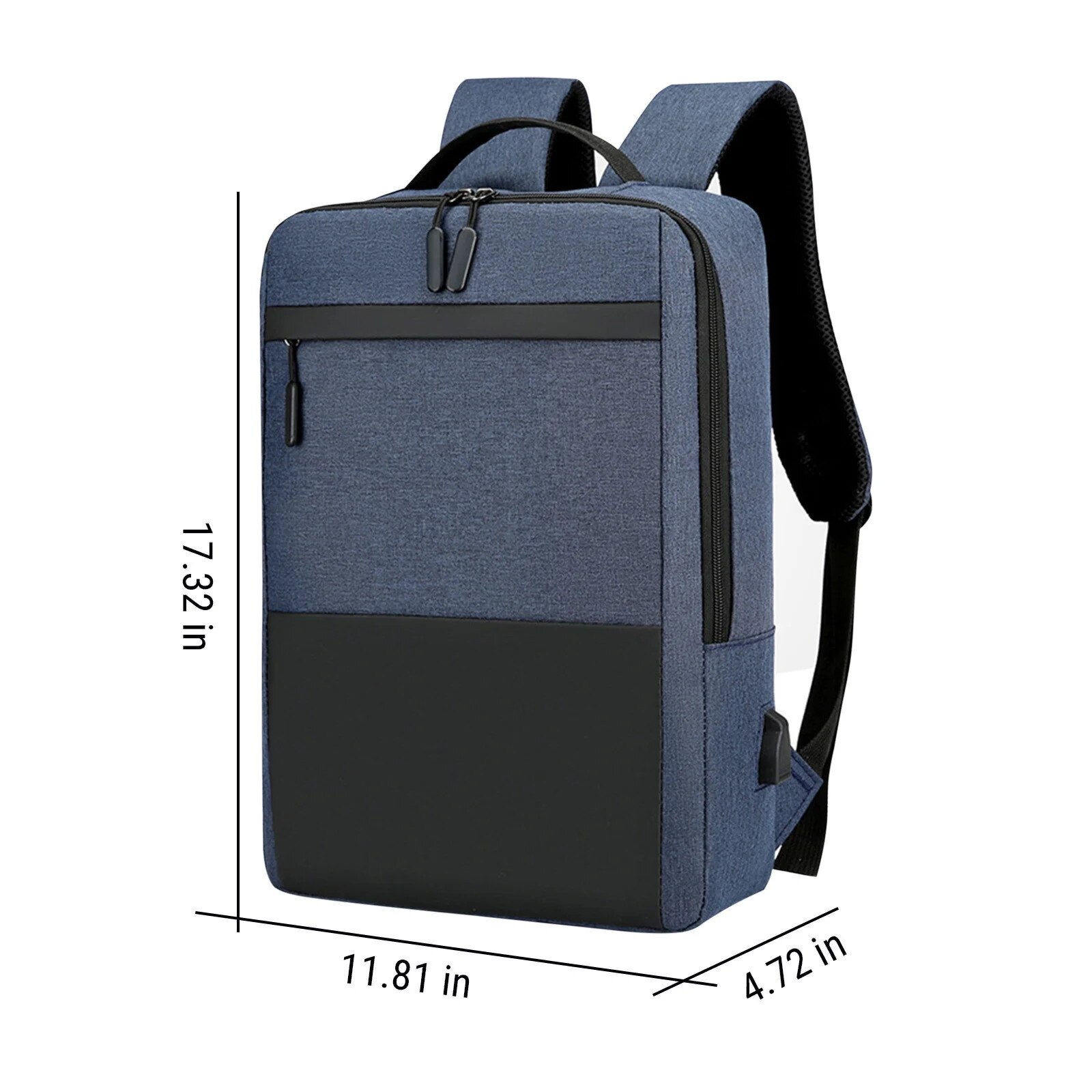 Rucsac business, 15.6 inch, USB, albastru, 44x30x12cm
