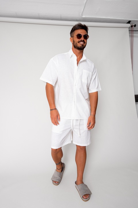 Комплект риза и къси панталони Vento, бял 17419, Бял