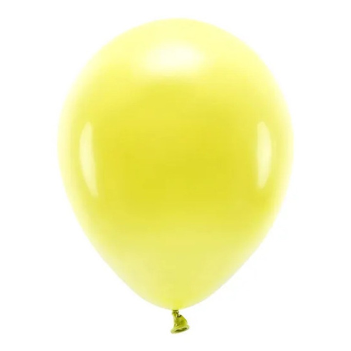 Öko lufik, PartyDeco, 26cm, pasztell, sárga, 100 darabos készlet