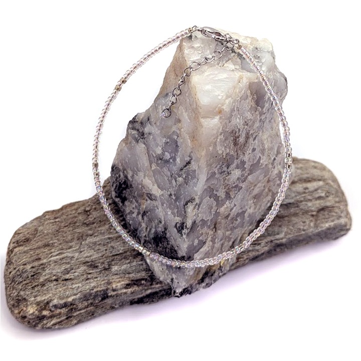 Bratara picior miyuki roze lucrata 100% manual