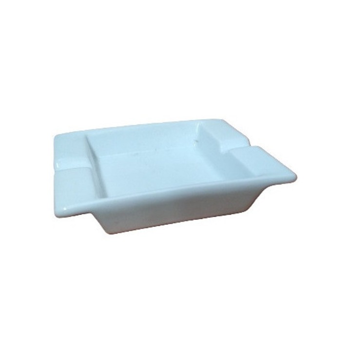 Scrumiere set 12 bucati, Mondex, portelan alb, 12x10cm