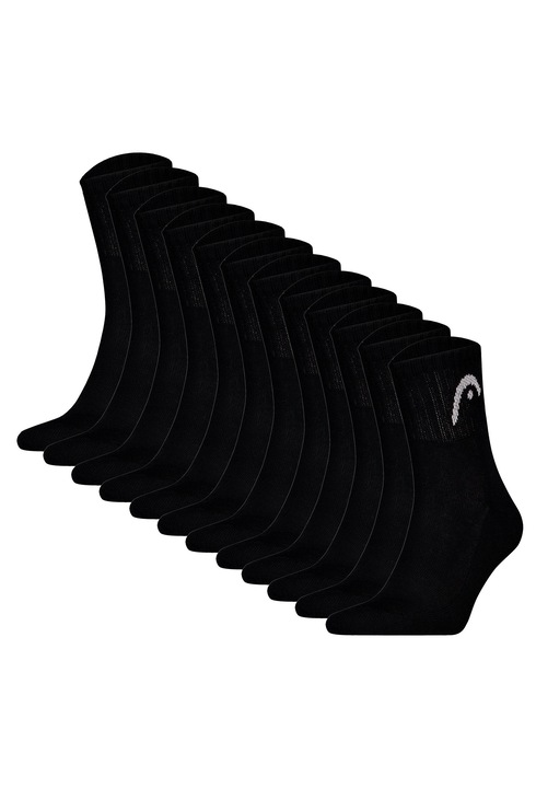 HEAD, Set de sosete scurte cu logo pentru antrenament All Sports - 12 perechi, Negru, 39-42