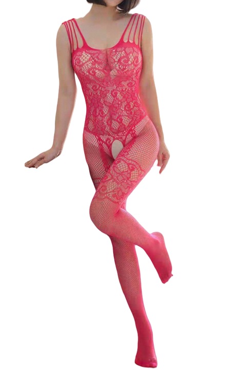 Lenjerie erotica tip bodystocking YML-015roz 119102, Roz, One Size